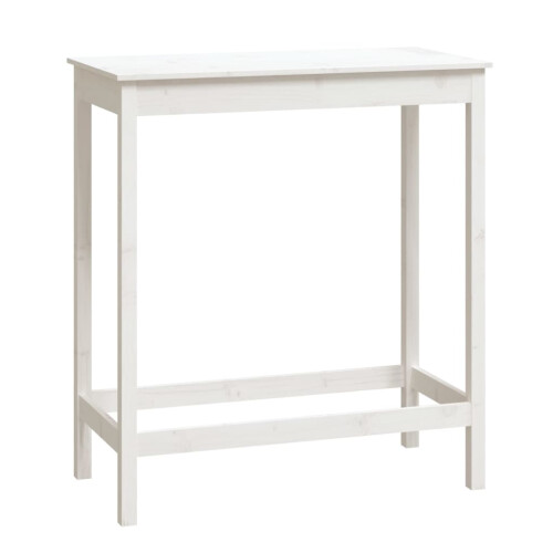 Berkfield Bar Table White 100x50x110 cm Solid Wood Pine 1
