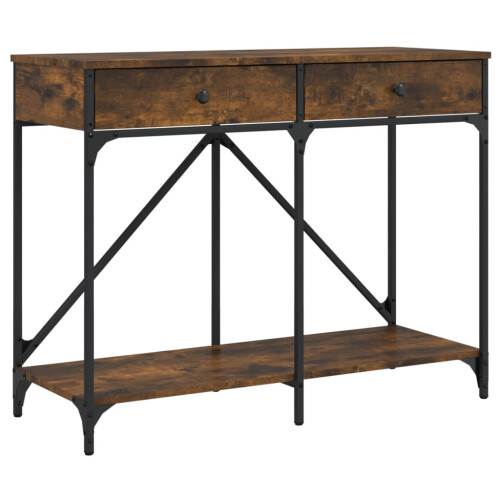 Berkfield Console Table Smoked Oak 100x39x78.5 cm Engineered Wood 1