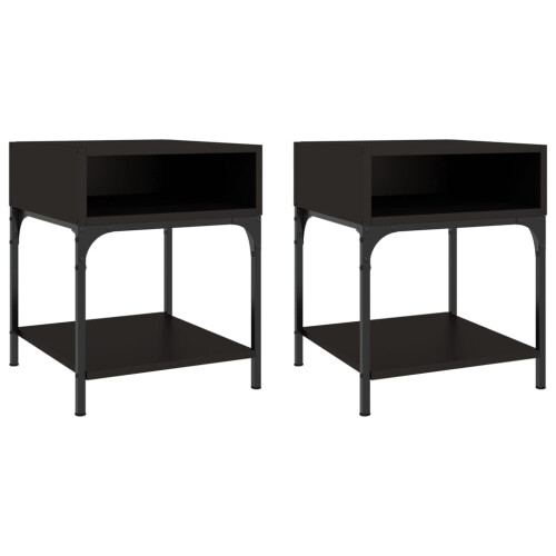 Berkfield Bedside Tables 2 pcs Black 40x41x50 cm Engineered Wood 1