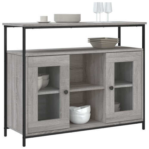 Berkfield Sideboard Grey Sonoma 100x35x80 cm Engineered Wood 2