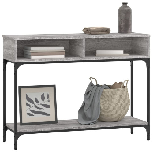 Berkfield Console Table Grey Sonoma 100x30.5x75 cm Engineered Wood 2