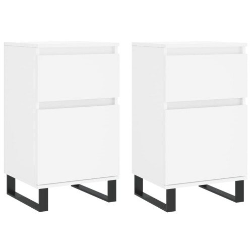 Berkfield Sideboards 2 pcs White 40x35x70 cm Engineered Wood 1