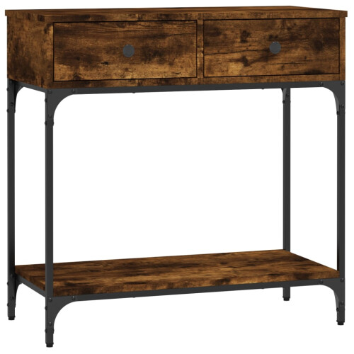 Berkfield Console Table Smoked Oak 75x34.5x75 cm Engineered Wood 1