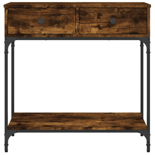 Berkfield Console Table Smoked Oak 75x34.5x75 cm Engineered Wood 2
