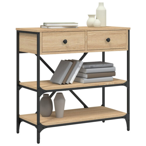 Berkfield Console Table Sonoma Oak 75x34.5x75 cm Engineered Wood 2