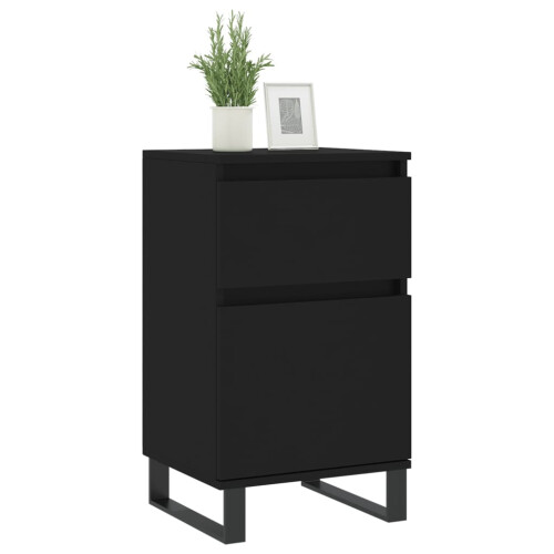 Berkfield Sideboards 2 pcs Black 40x35x70 cm Engineered Wood 2