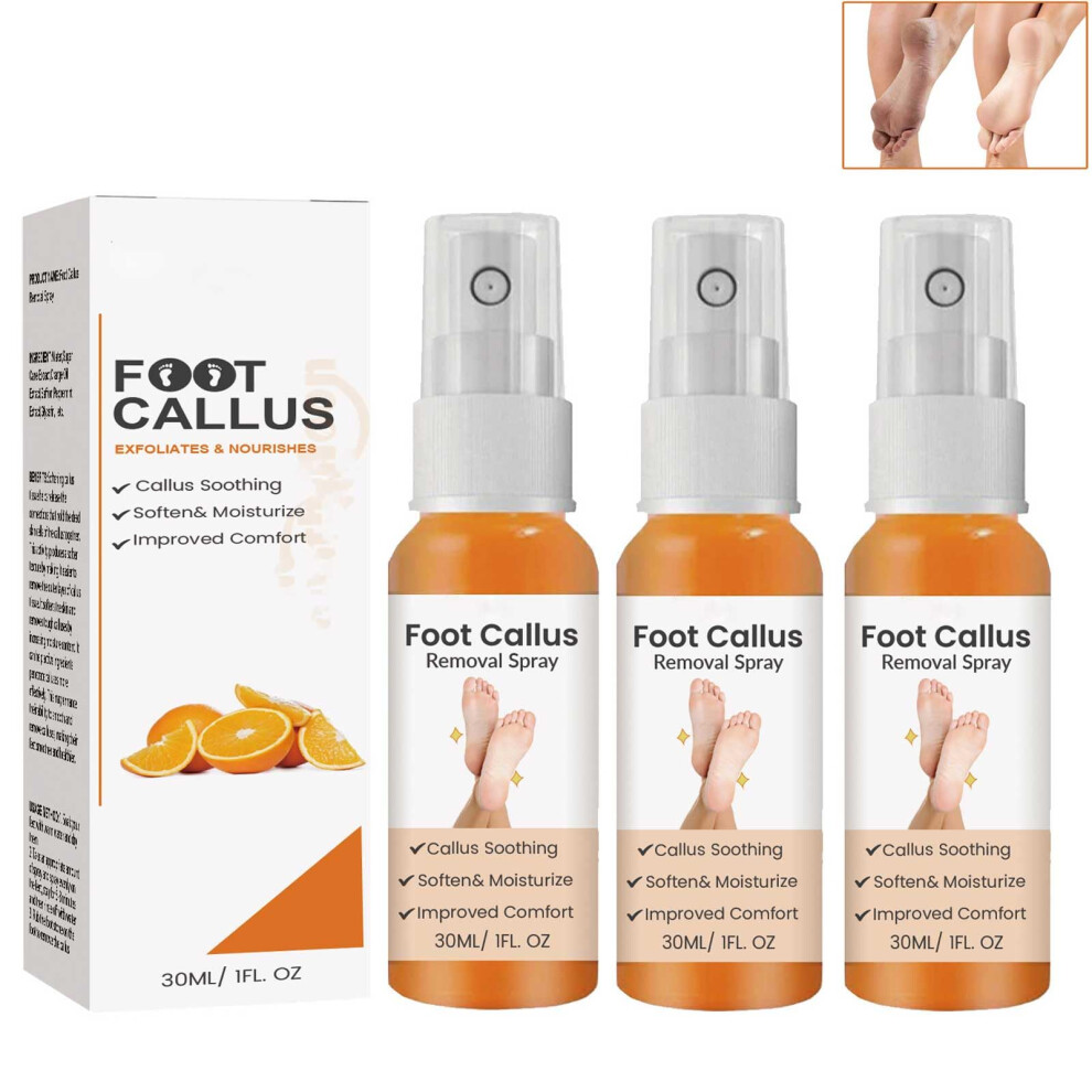 Foot Callus Remover Spray 30ml 3PCS, Deep Exfoliating Foot Peel for Dry Cracked Heels and Dead Skin