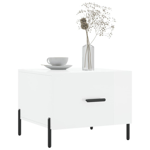 Berkfield Coffee Table High Gloss White 50x50x40 cm Engineered Wood 2