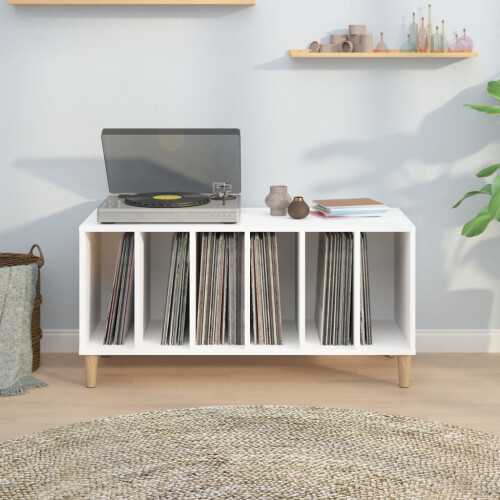 Berkfield Record Cabinet White 100x38x48 cm Engineered Wood 2