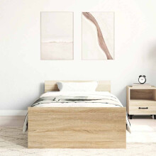 Berkfield Bed Frame without Mattress Sonoma Oak 90x190 cm Single Engineered Wood