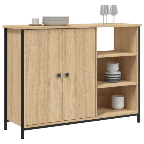 Berkfield Sideboard Sonoma Oak 100x33x75 cm Engineered Wood 2