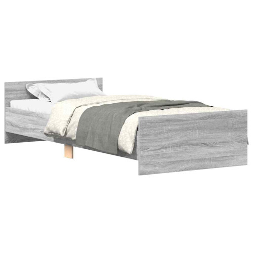 Berkfield Bed Frame without Mattress Grey Sonoma 90x190 cm Single Engineered Wood 1