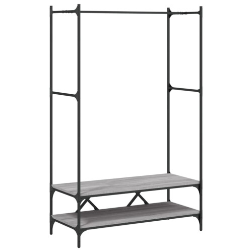 Berkfield Clothes Rack with Shelves Grey Sonoma Engineered Wood 1