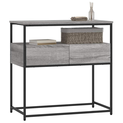 Berkfield Console Table Grey Sonoma 75x40x75 cm Engineered Wood 2