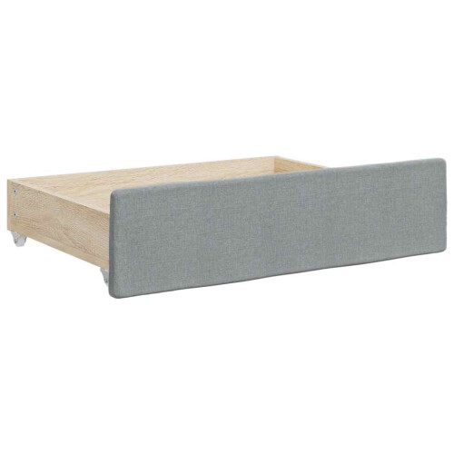 Berkfield Bed Storage Drawers 2 pcs Light Grey Engineered Wood and Fabric 2