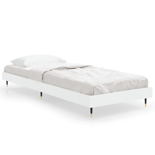 Berkfield Bed Frame without Mattress White 75x190 cm Small Single Engineered Wood 1