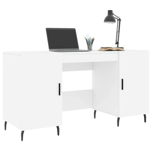 Berkfield Desk White 140x50x75 cm Engineered Wood 2