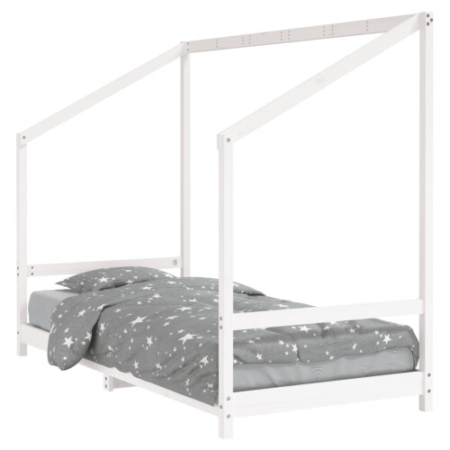 Berkfield Kids Bed Frame White 90x200 cm Solid Wood Pine 1