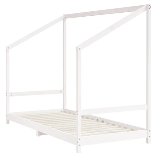 Berkfield Kids Bed Frame White 90x200 cm Solid Wood Pine 2