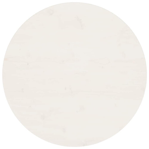 Berkfield Table Top Round White ò70x3 cm Solid Wood Pine 1