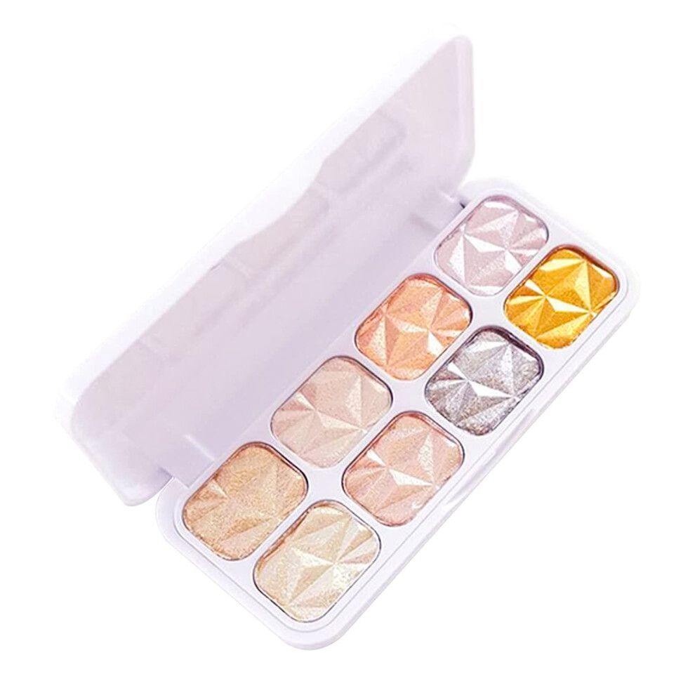 8 Color Glitter Eyeshadow Palette with Pearly Shimmer Finish, Self Adhesive Long Lasting Sparkle