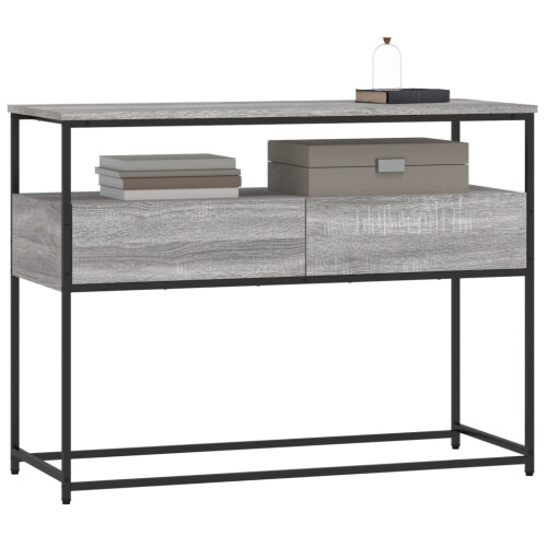 Berkfield Console Table Grey Sonoma 100x40x75 cm Engineered Wood 2