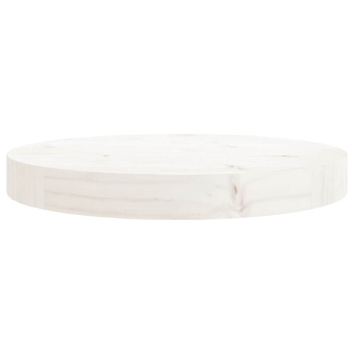 Berkfield Table Top Round White ò30x3 cm Solid Wood Pine 2