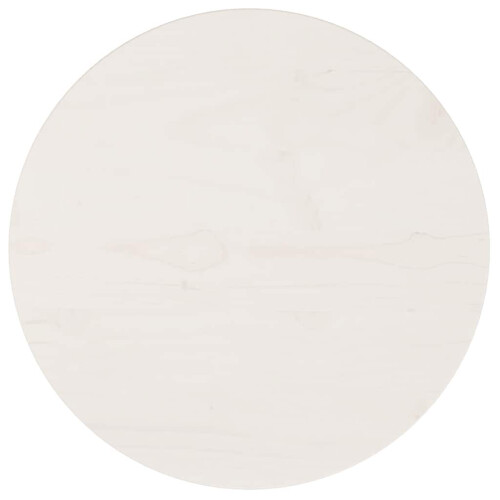 Berkfield Table Top Round White ò40x3 cm Solid Wood Pine 1