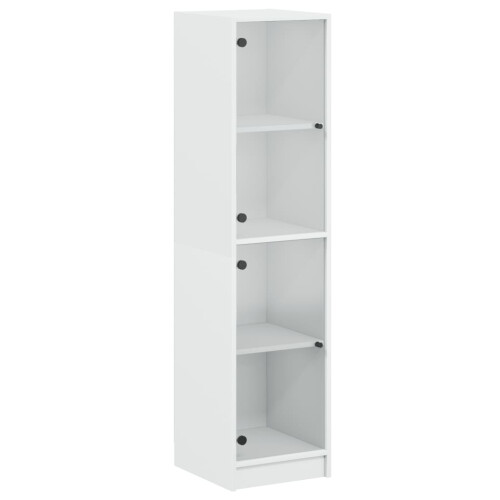 Berkfield Highboard with Glass Doors White 35x37x142 cm 1
