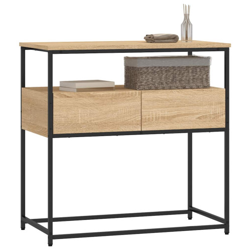 Berkfield Console Table Sonoma Oak 75x40x75 cm Engineered Wood 2