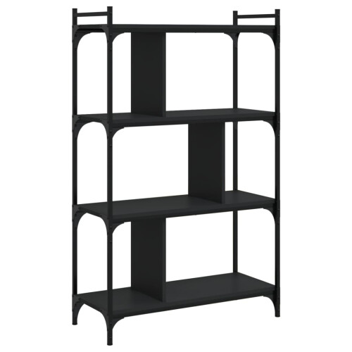 Berkfield Bookcase 4-Tier Black 76x32x123 cm Engineered Wood 1