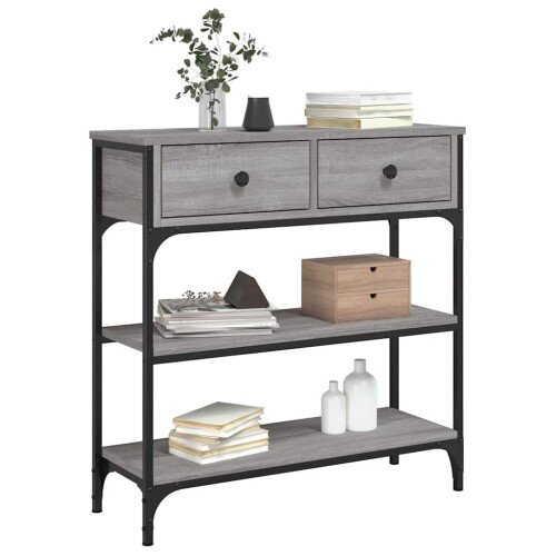 Berkfield Console Table Grey Sonoma 72.5x25x75 cm Engineered Wood 2