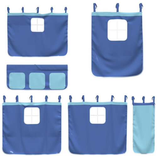Berkfield Curtains for Loft Bed Blue Polyester 2