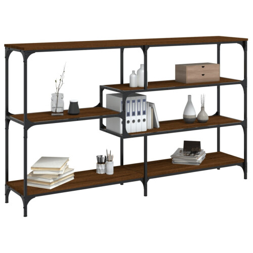 Berkfield Console Table Brown Oak 160x32x95 cm Engineered Wood 2
