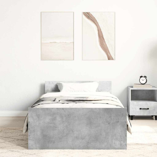 Berkfield Bed Frame without Mattress Concrete Grey 90x190 cm Single