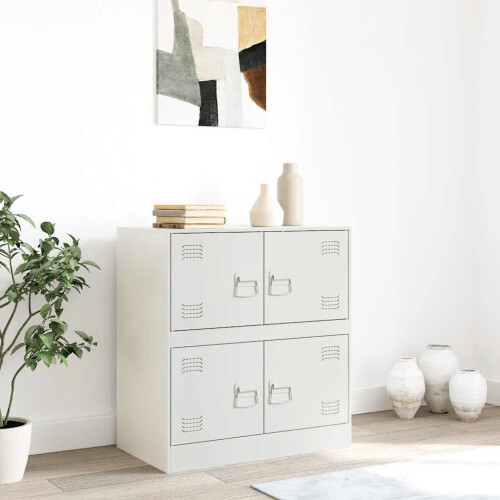Berkfield Sideboard White 67x39x73 cm Steel 2