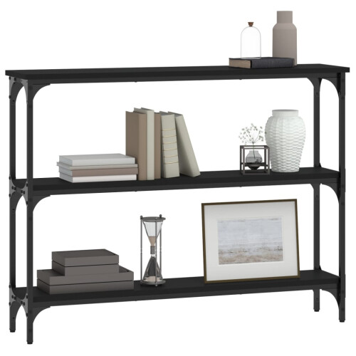 Berkfield Console Table Black 100x22.5x75 cm Engineered Wood 2