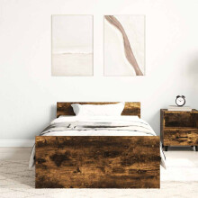 Berkfield Bed Frame without Mattress Smoked Oak 90x190 cm Single Engineered Wood