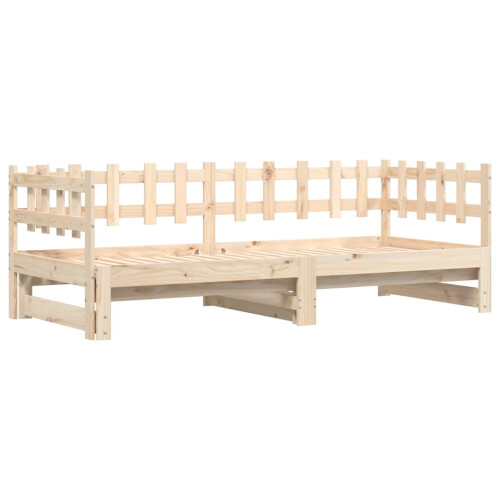 Berkfield Pull-out Day Bed without Mattress  2x(90x200) cm Solid Wood 2