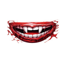 Halloween Clown Mouth Tattoo Sticker, Realistic Scary Face for Cosplay and Quick Halloween Makeup (G, A)