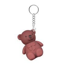 2 in 1 Long Lasting Hydrating Velvet Lip Gloss and Liquid Lipstick Set with Cute Bear Keychain