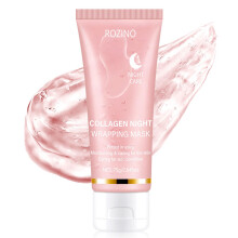 Collagen Overnight Face Mask for Deep Hydration and AntiAging, Pink Sleeping Mask with Aloe Vera and Jojoba Oil