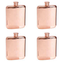 4x roséguld 6 oz vodka-höftkolv för alkoholflaska sprit