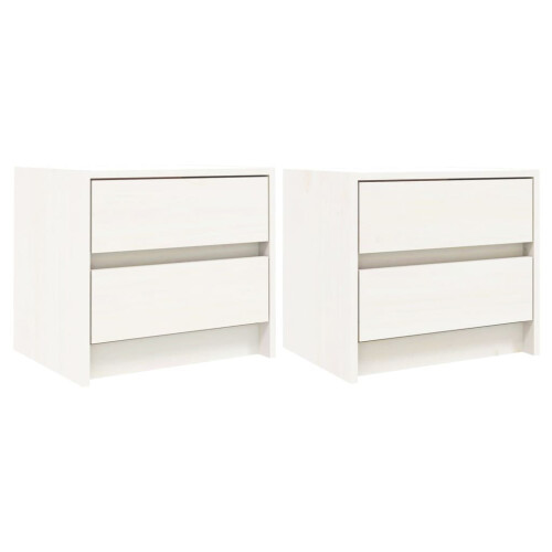 Berkfield Bedside Cabinets 2 pcs White 40x31x35.5 cm Solid Wood Pine 1