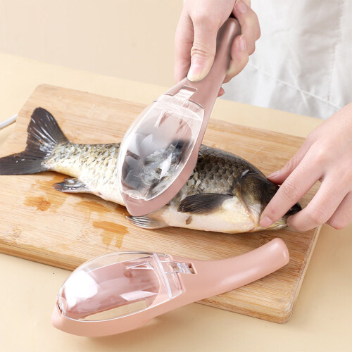 Fish scale brush with cover plastic kitchen tool