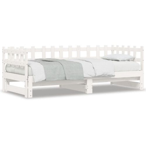 Berkfield Pull-out Day Bed without Mattress White 2x(90x190) cm Solid Wood 1