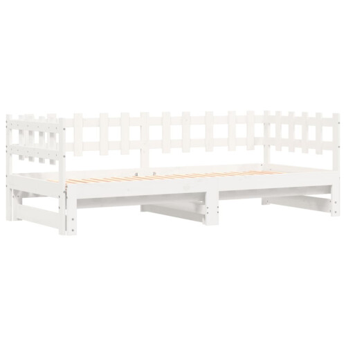 Berkfield Pull-out Day Bed without Mattress White 2x(90x190) cm Solid Wood 2