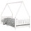 Berkfield Kids Bed Frame White 90x200 cm Solid Wood Pine 2
