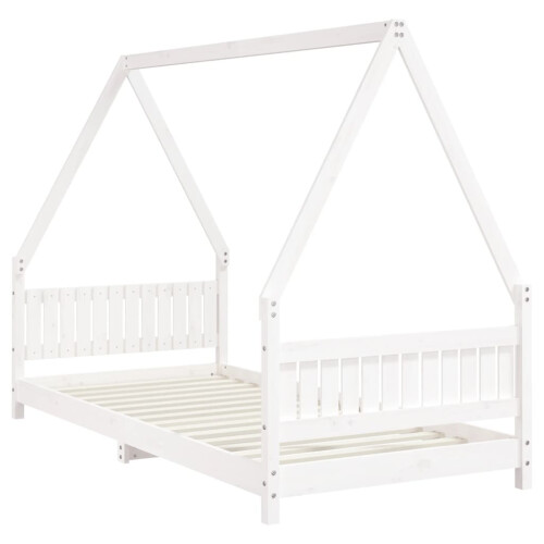 Berkfield Kids Bed Frame White 90x200 cm Solid Wood Pine 2
