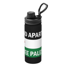 Sticlă de apă izolată End_Apartheid_Free_Palestine, 473 ml, inox